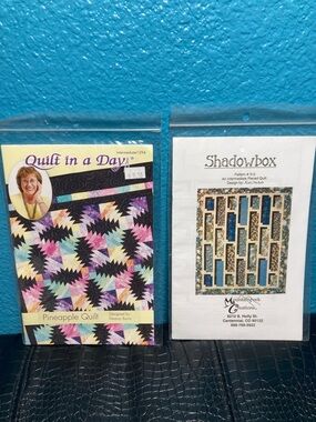 2 Intermediate Quilt Patterns: Quilt in A Day Pineapple Quilt Shadowbox #312